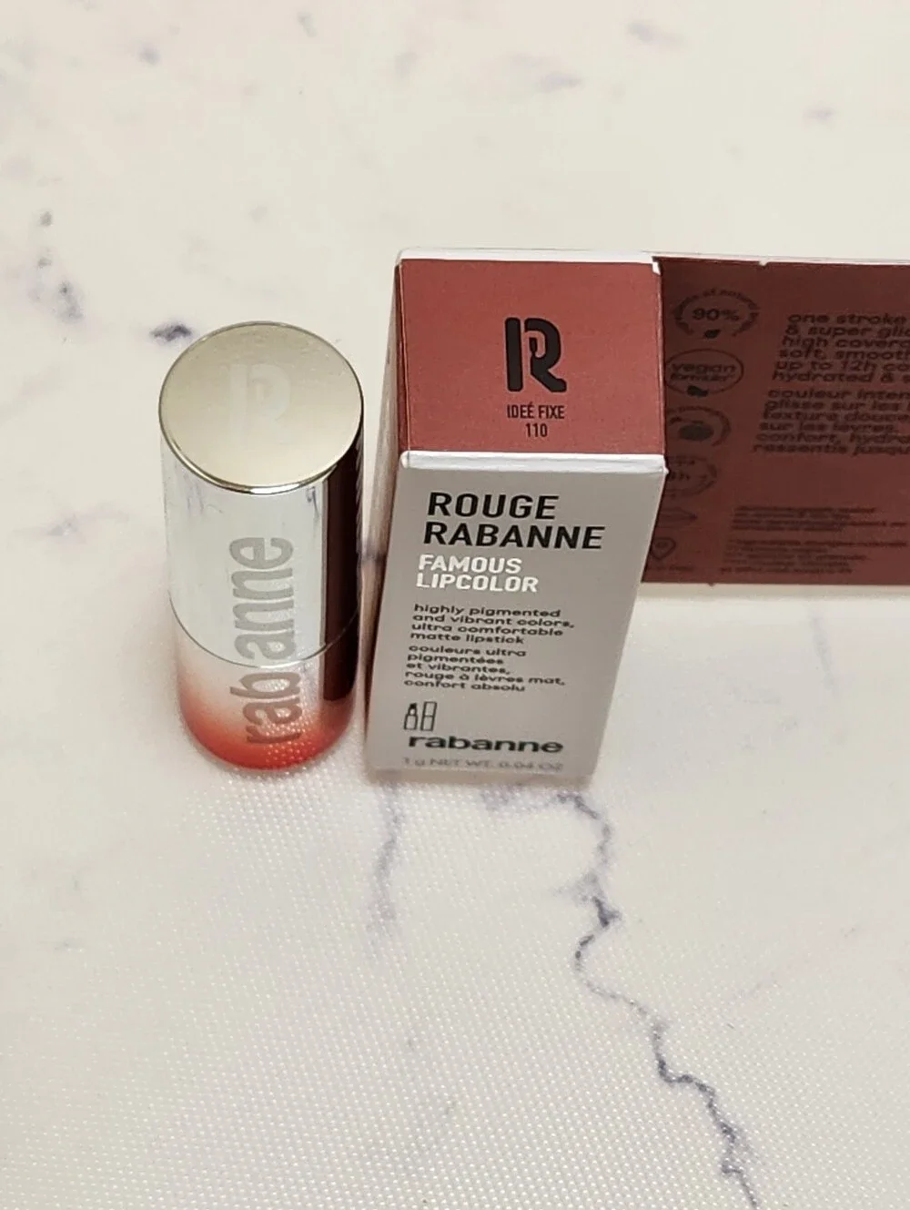 Rabanne Rouge Rabanne Famous Lipcolor Lipstick 110 Idee Fixe Mini Size .04 oz